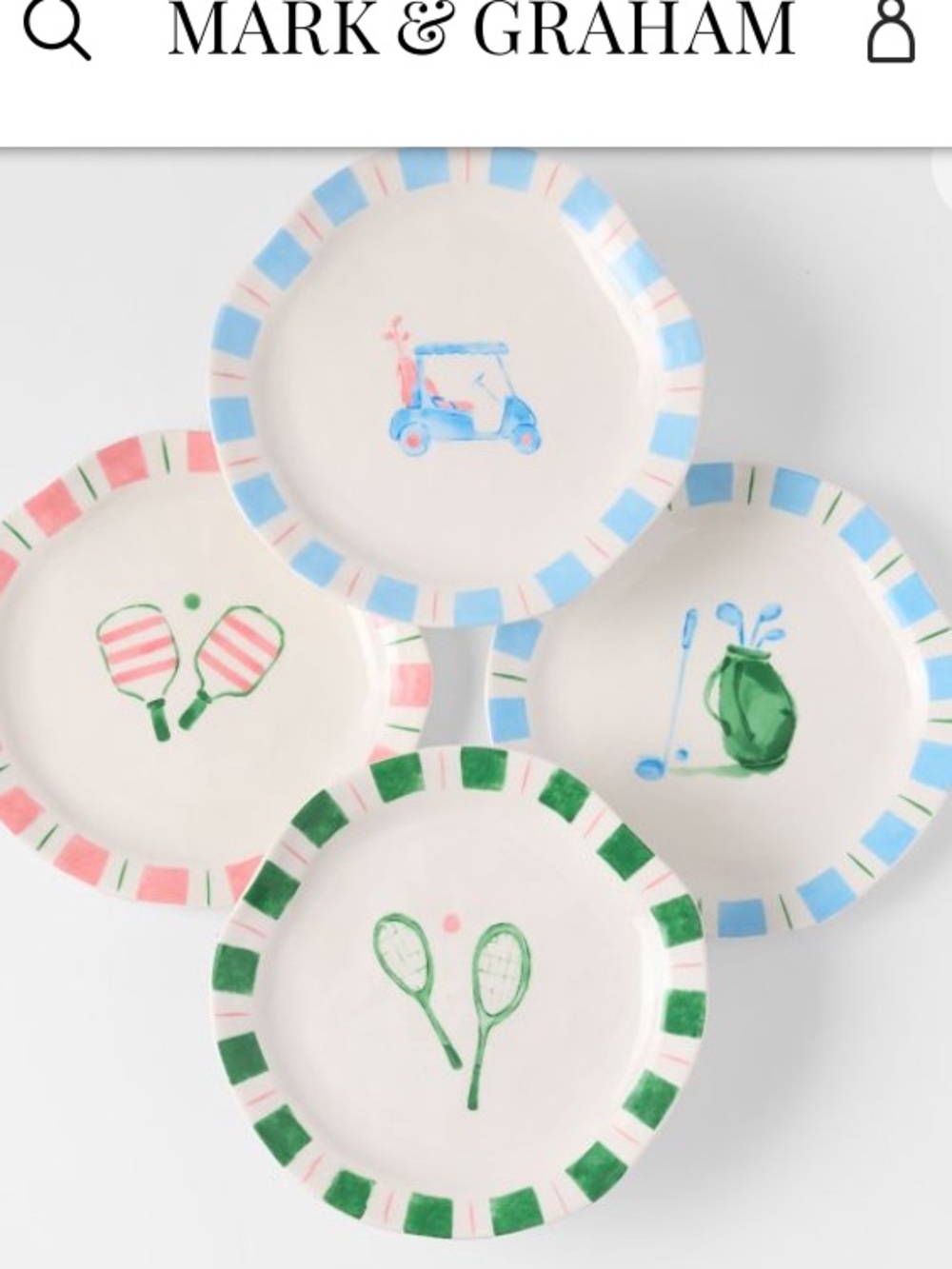 Mark & Graham Cream Ceramic Appetizer Plate Set -8 inch NWOT